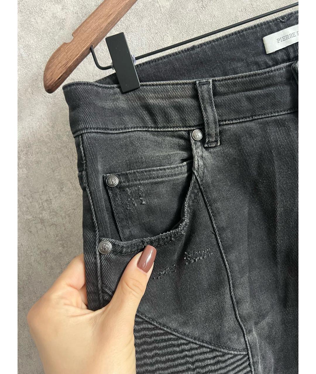 BALMAIN Антрацитовые хлопко-эластановые джинсы скинни, фото 4
