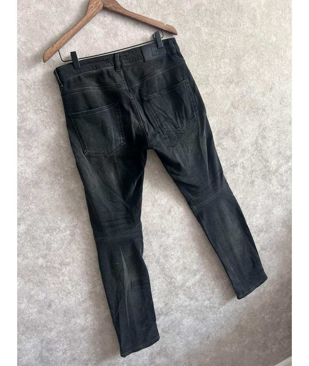 BALMAIN Антрацитовые хлопко-эластановые джинсы скинни, фото 2