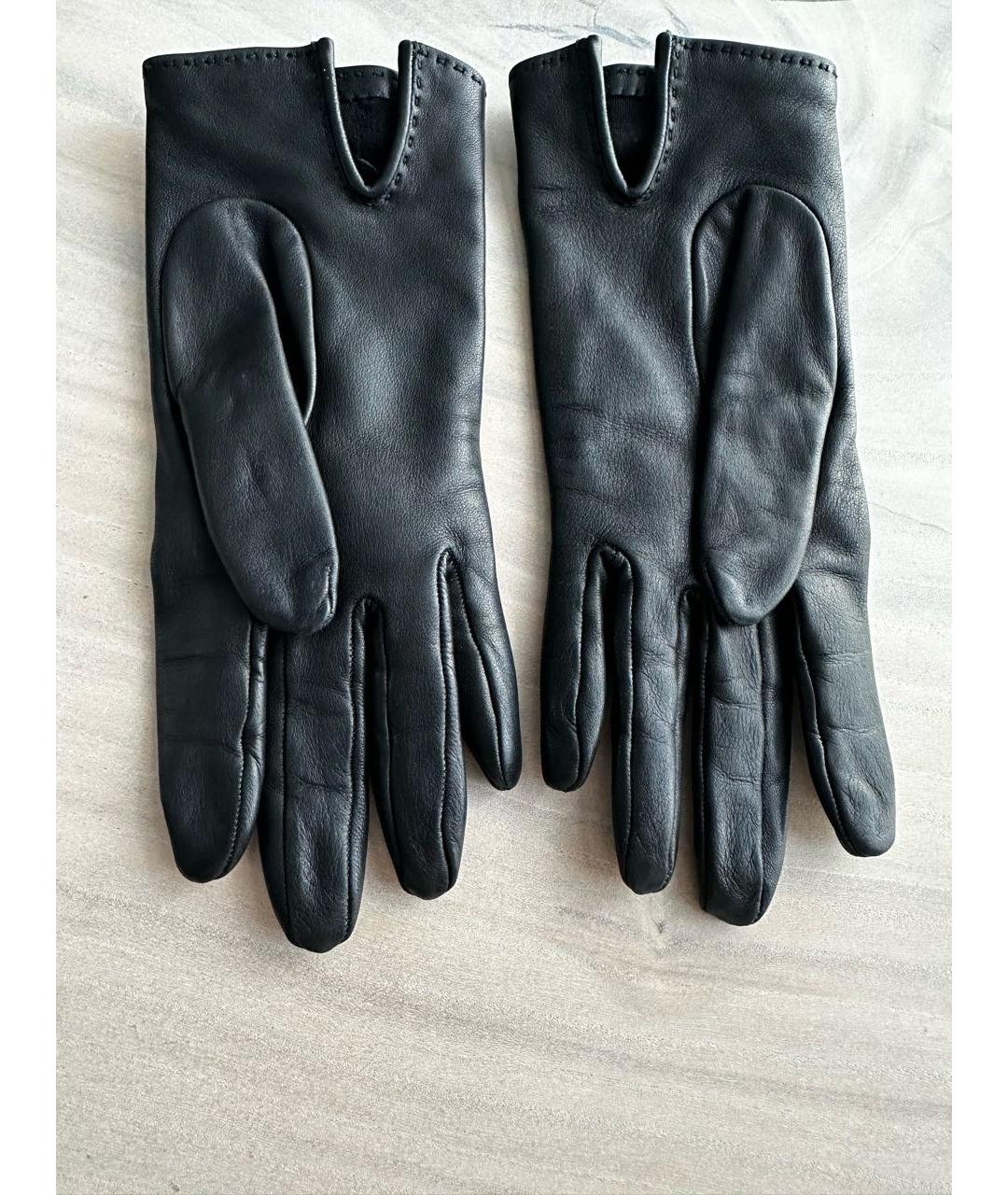 HERMES PRE-OWNED Черные кожаные перчатки, фото 3