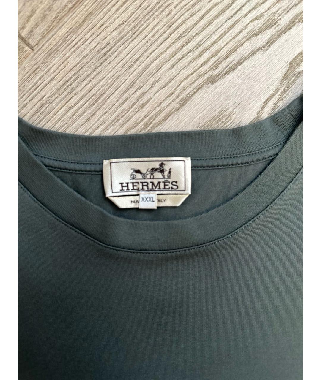 HERMES PRE-OWNED Серая хлопковая футболка, фото 3