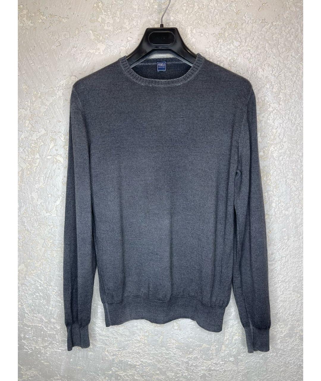 FEDELI Серый шерстяной джемпер / свитер, фото 9