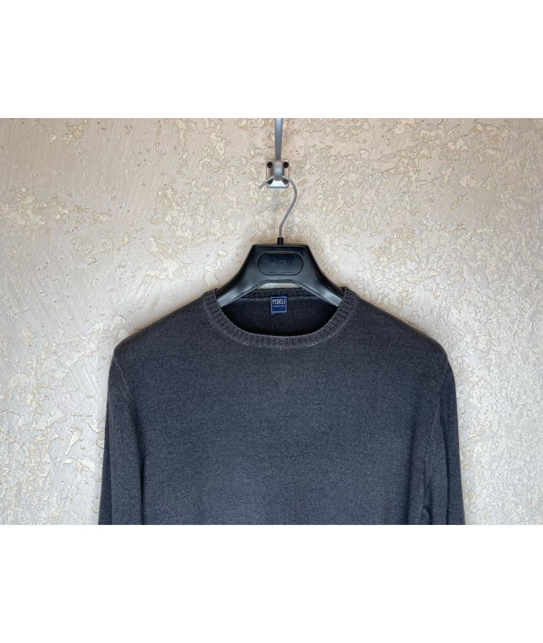 FEDELI Серый шерстяной джемпер / свитер, фото 2