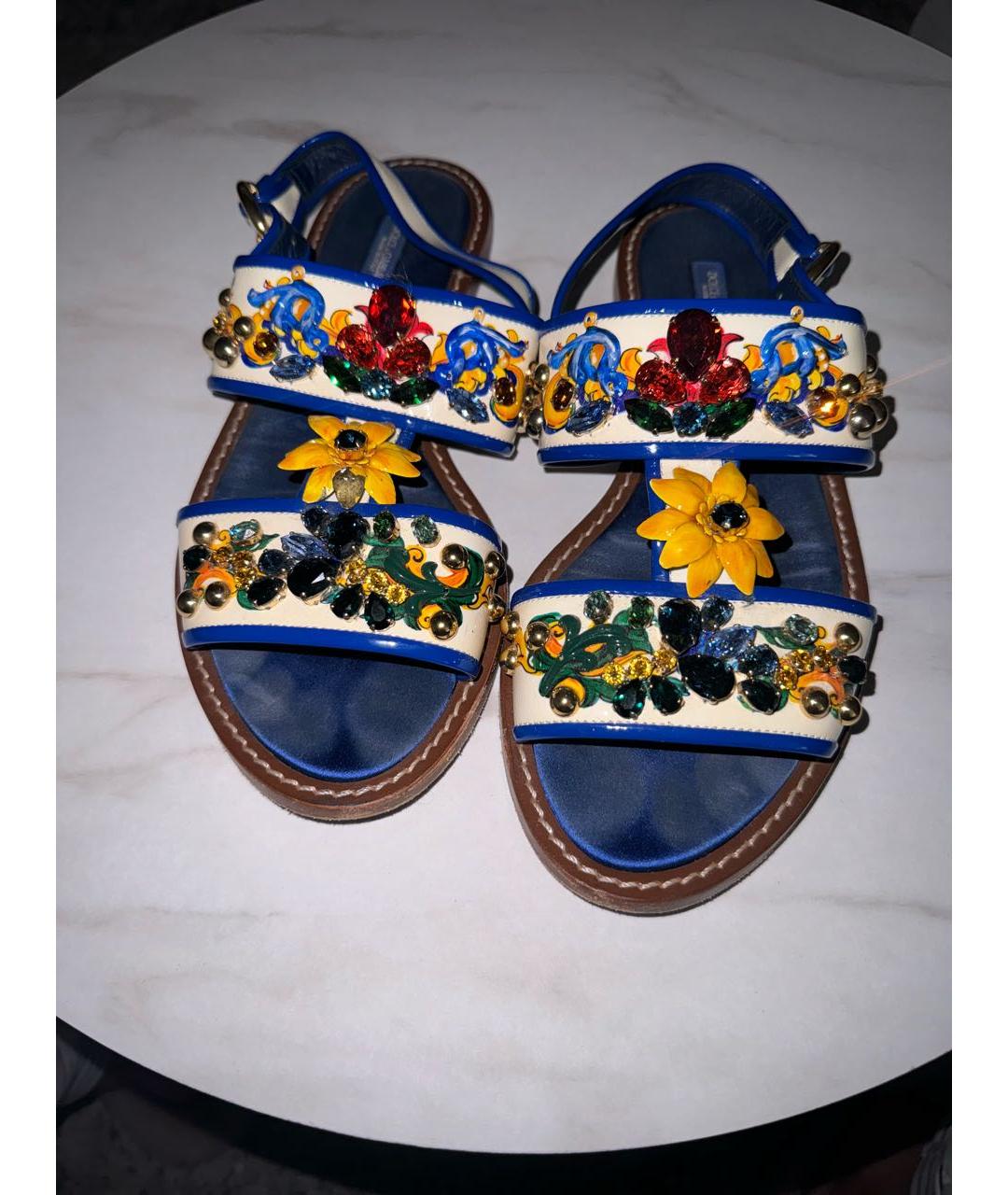 DOLCE&GABBANA Мульти текстильные сандалии, фото 2
