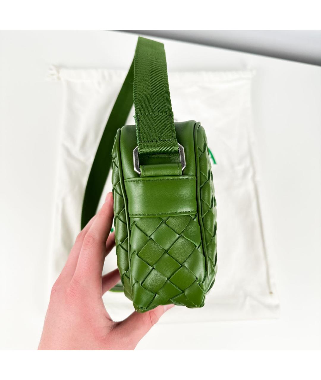 BOTTEGA VENETA Зеленая кожаная поясная сумка, фото 5