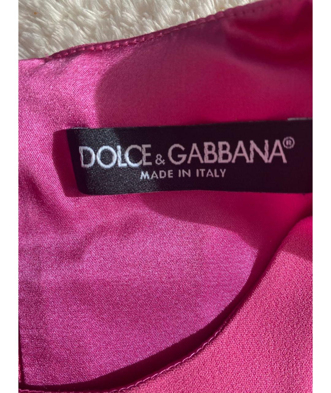 DOLCE&GABBANA Фуксия вискозное платье, фото 3