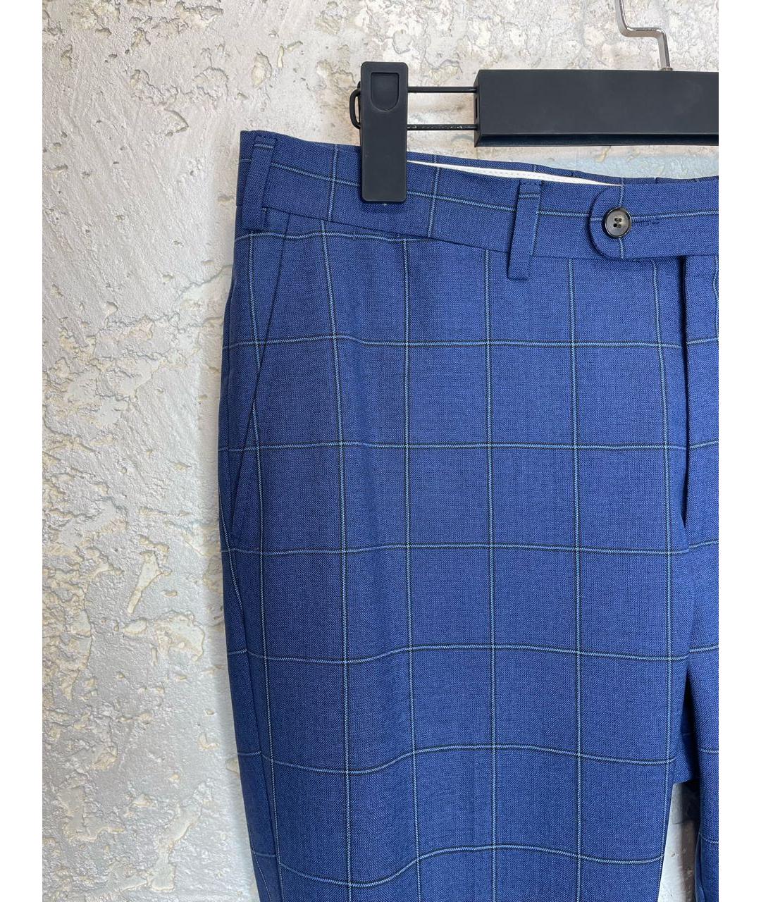 SUITSUPPLY Синие шерстяные классические брюки, фото 3