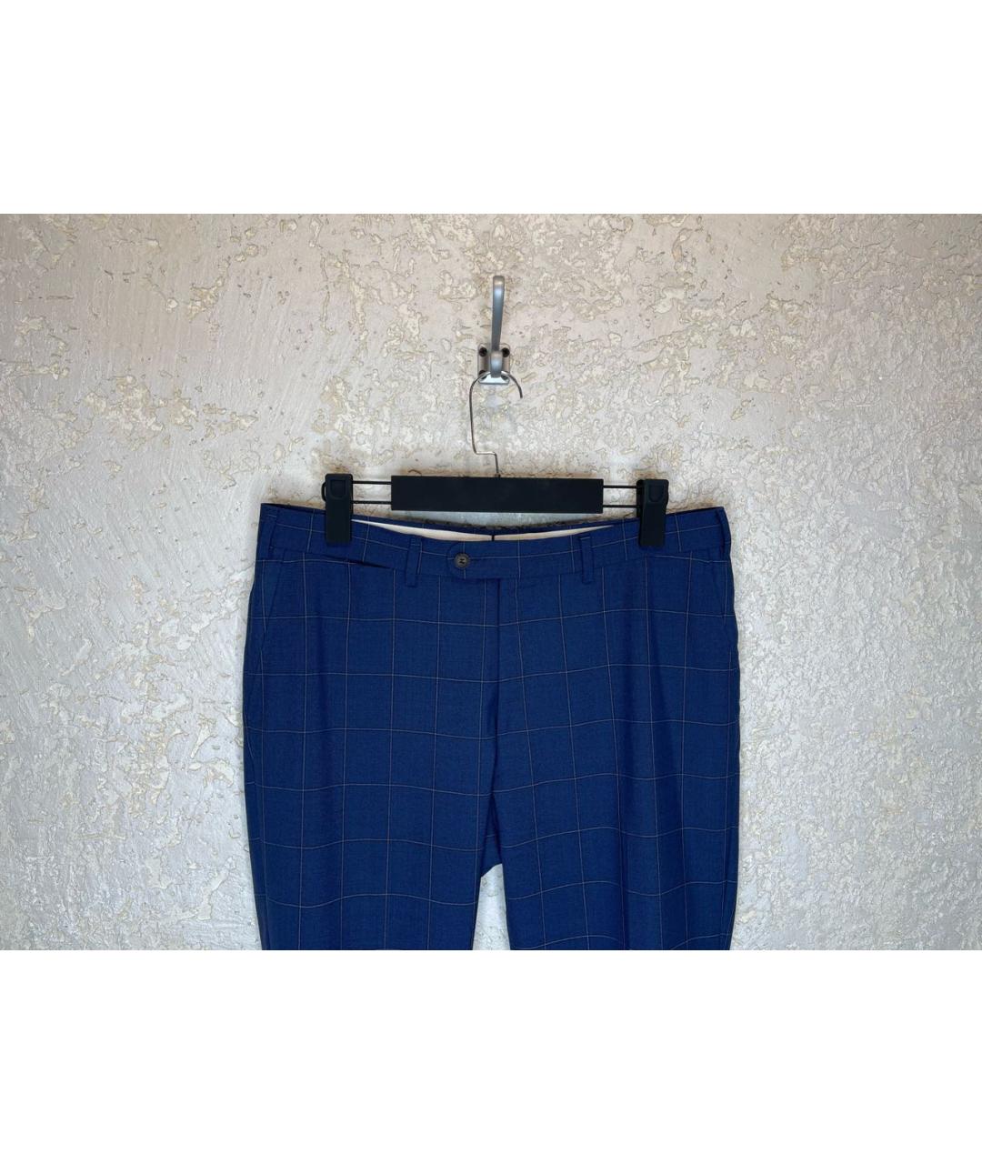 SUITSUPPLY Синие шерстяные классические брюки, фото 2