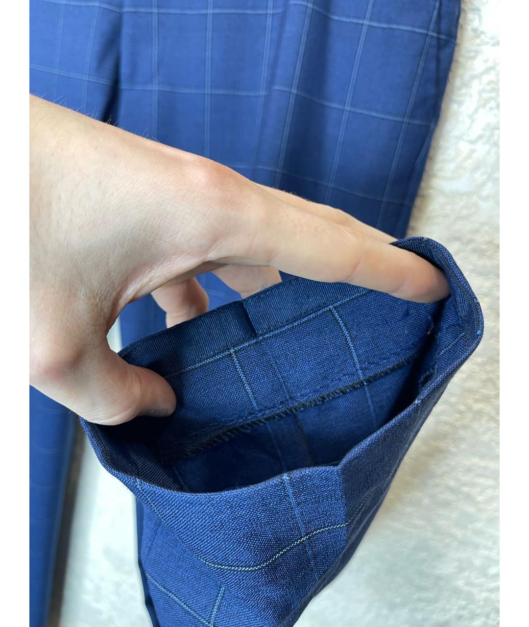 SUITSUPPLY Синие шерстяные классические брюки, фото 4