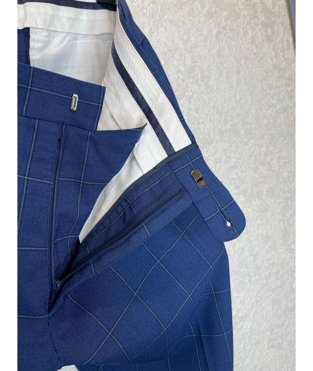 SUITSUPPLY Синие шерстяные классические брюки, фото 6