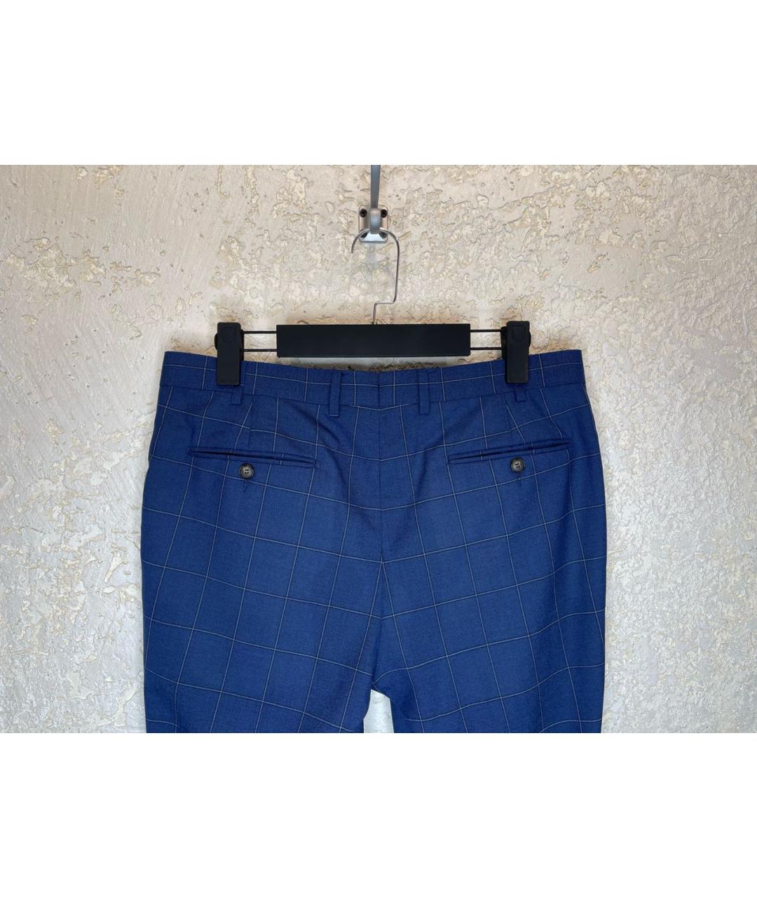 SUITSUPPLY Синие шерстяные классические брюки, фото 5