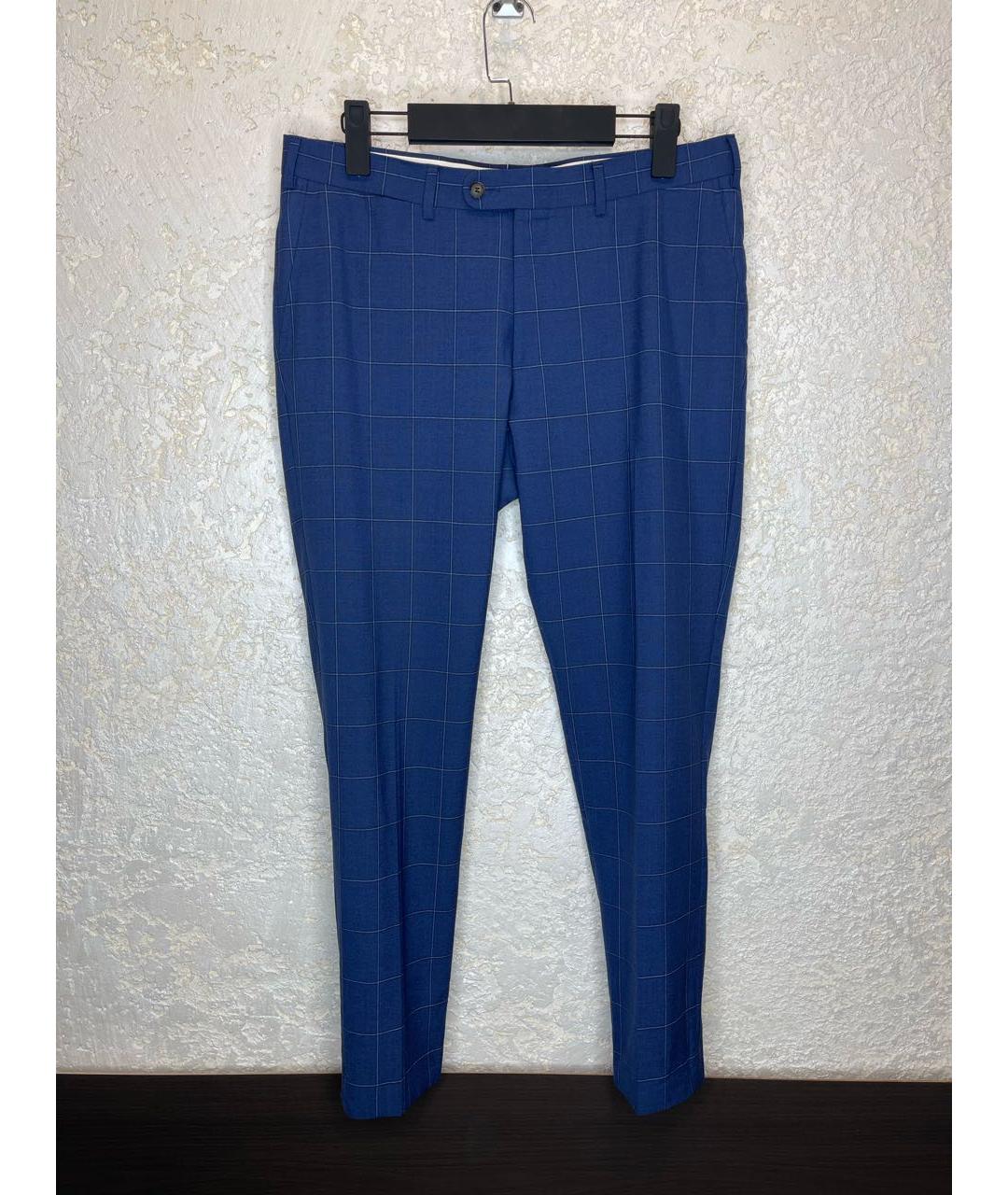 SUITSUPPLY Синие шерстяные классические брюки, фото 8