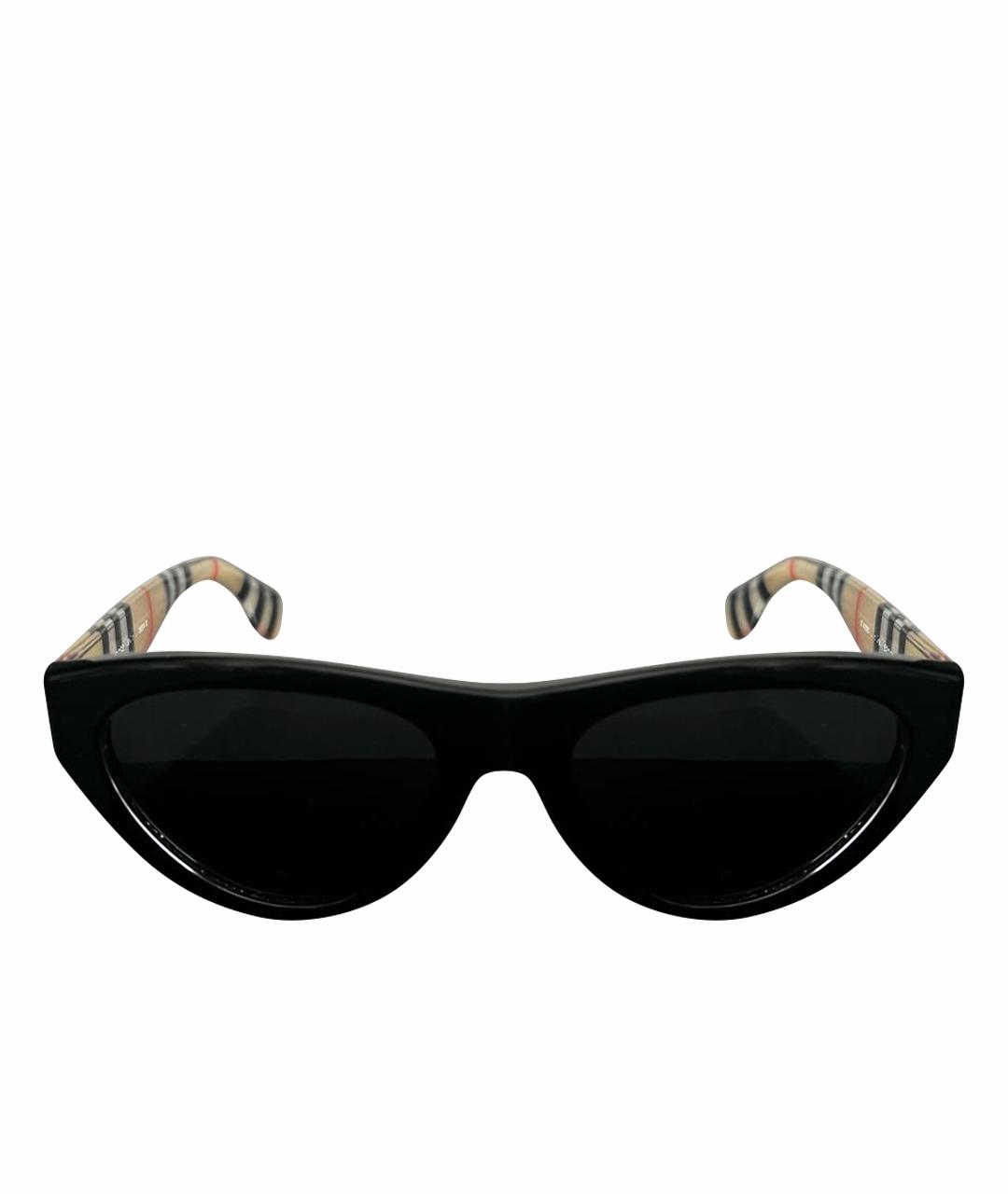 BURBERRY Черные металлические солнцезащитные очки, фото 1