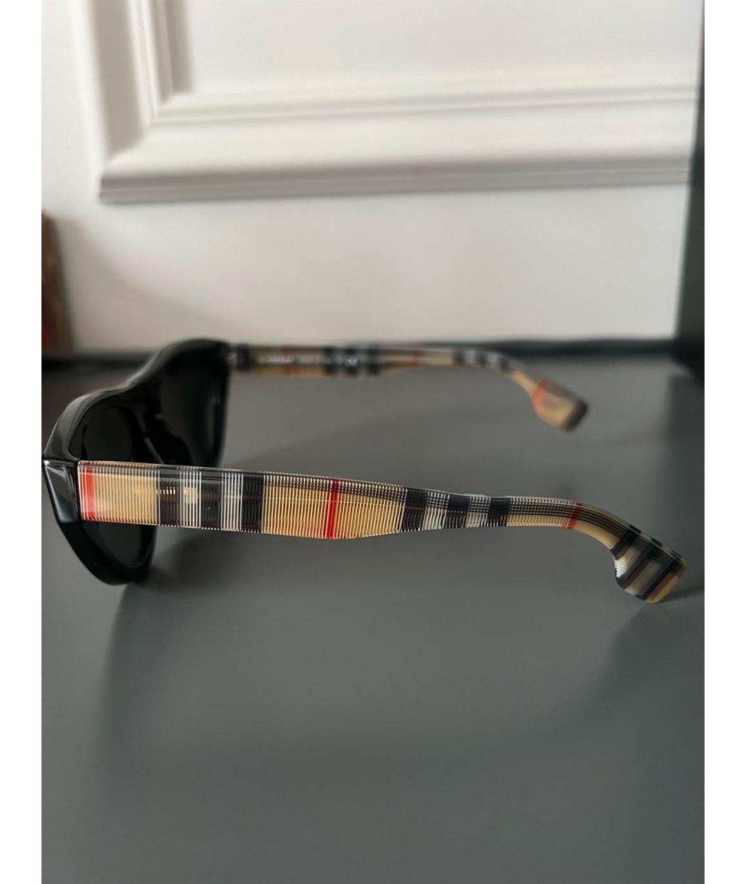 BURBERRY Черные металлические солнцезащитные очки, фото 4