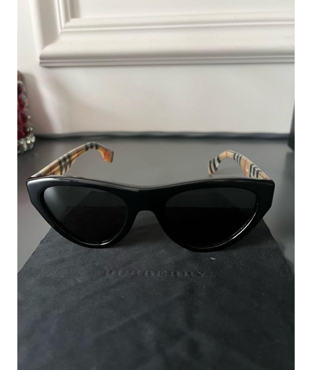 BURBERRY Черные металлические солнцезащитные очки, фото 6