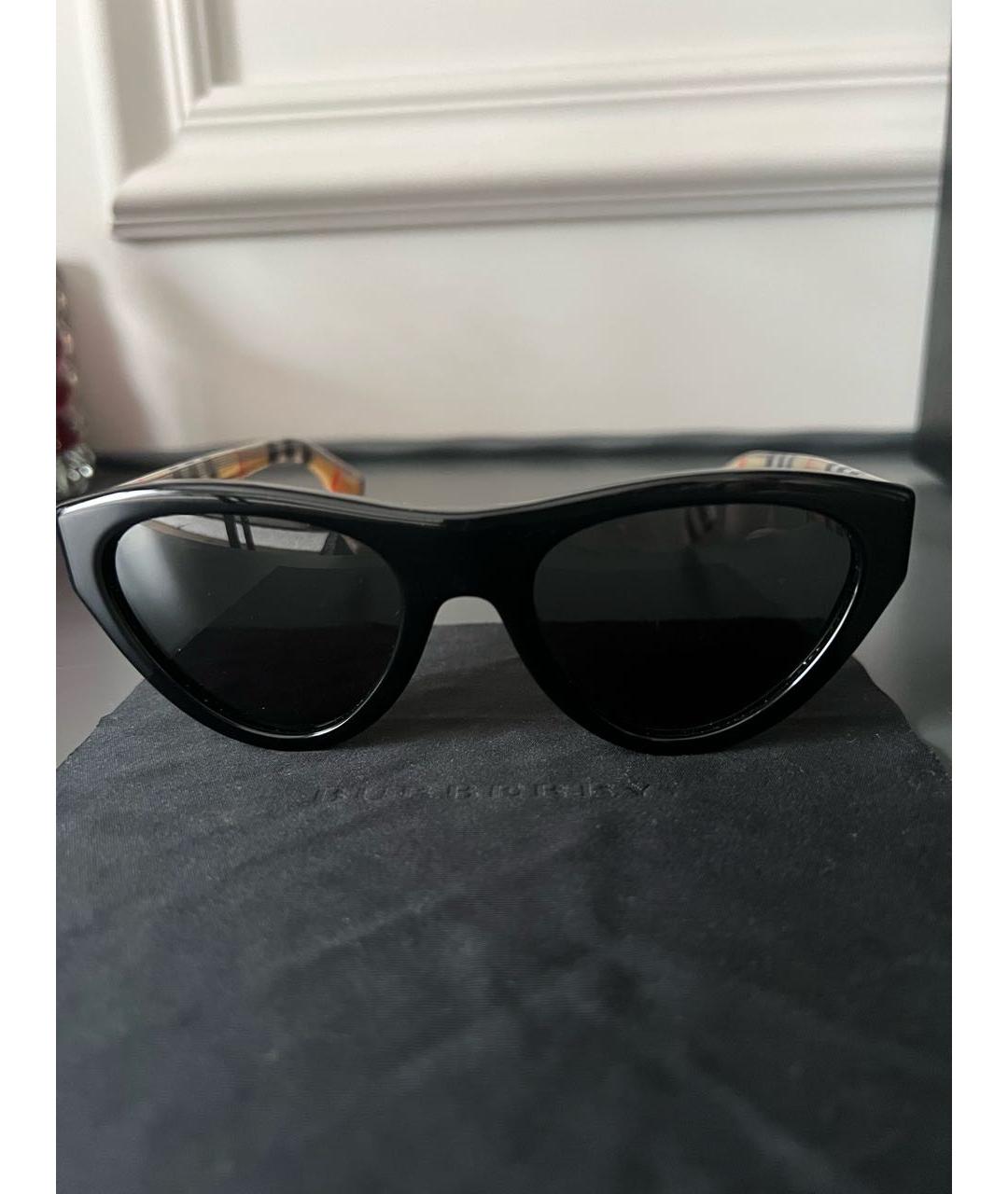 BURBERRY Черные металлические солнцезащитные очки, фото 3