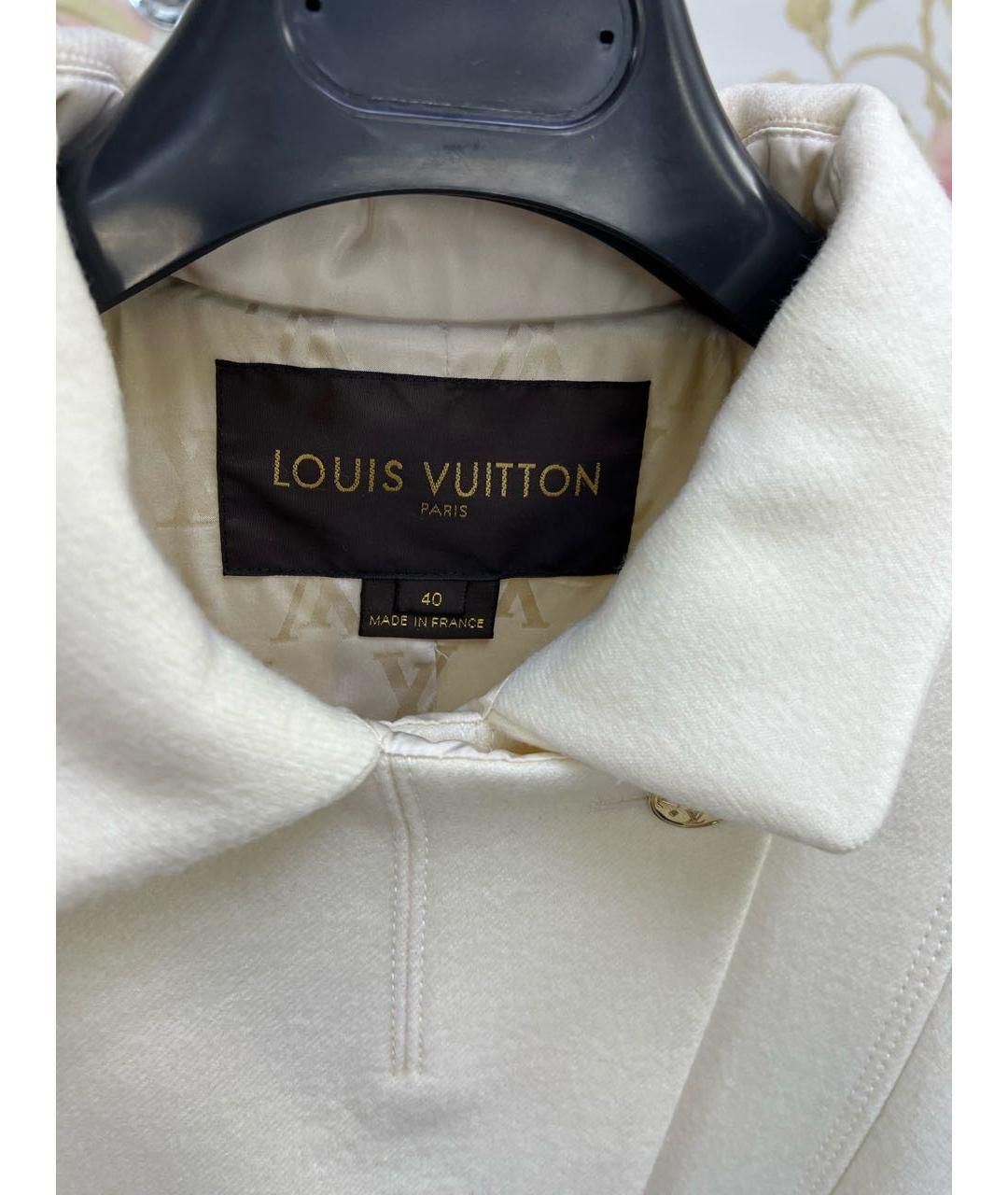 LOUIS VUITTON PRE-OWNED Белое шерстяное пальто, фото 3