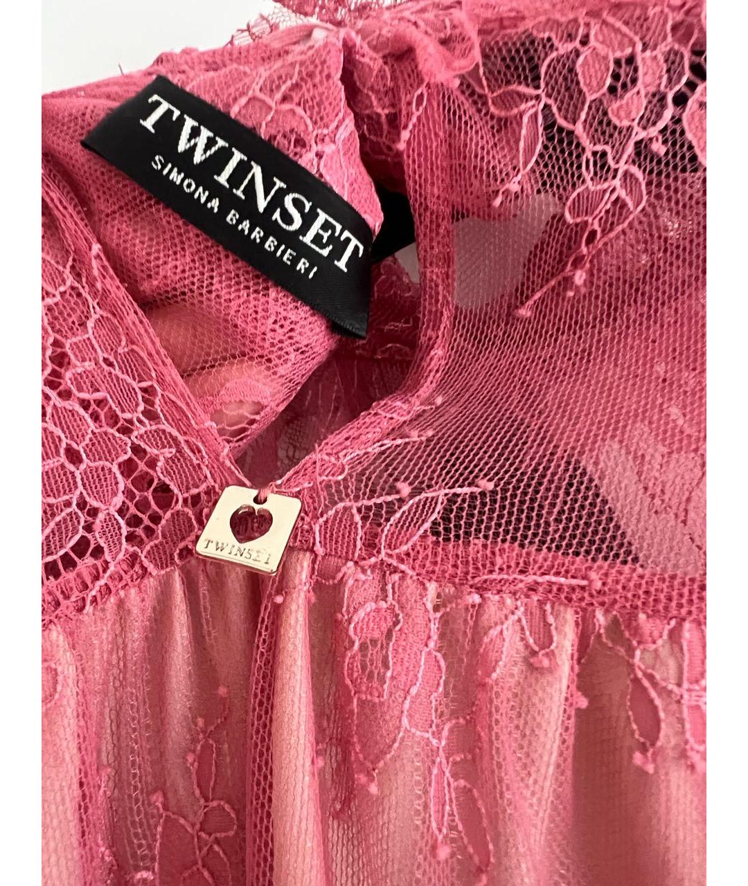 TWIN-SET Розовое полиамидовое коктейльное платье, фото 3