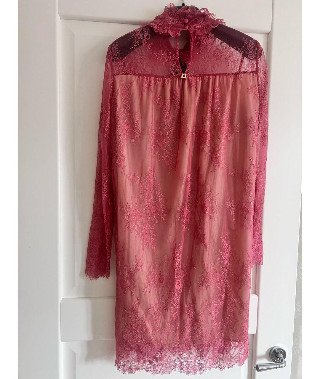 TWIN-SET Розовое полиамидовое коктейльное платье, фото 2