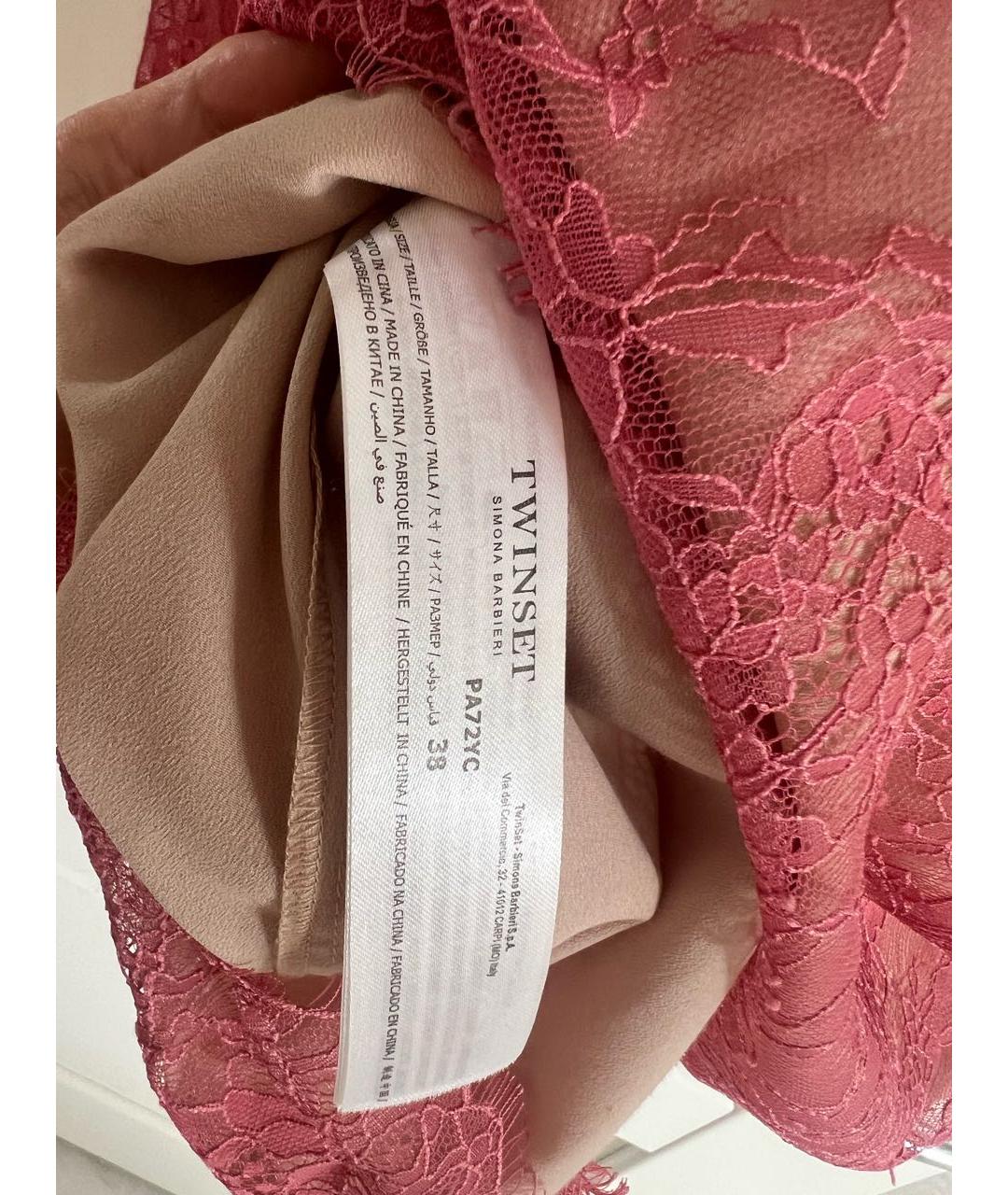 TWIN-SET Розовое полиамидовое коктейльное платье, фото 4