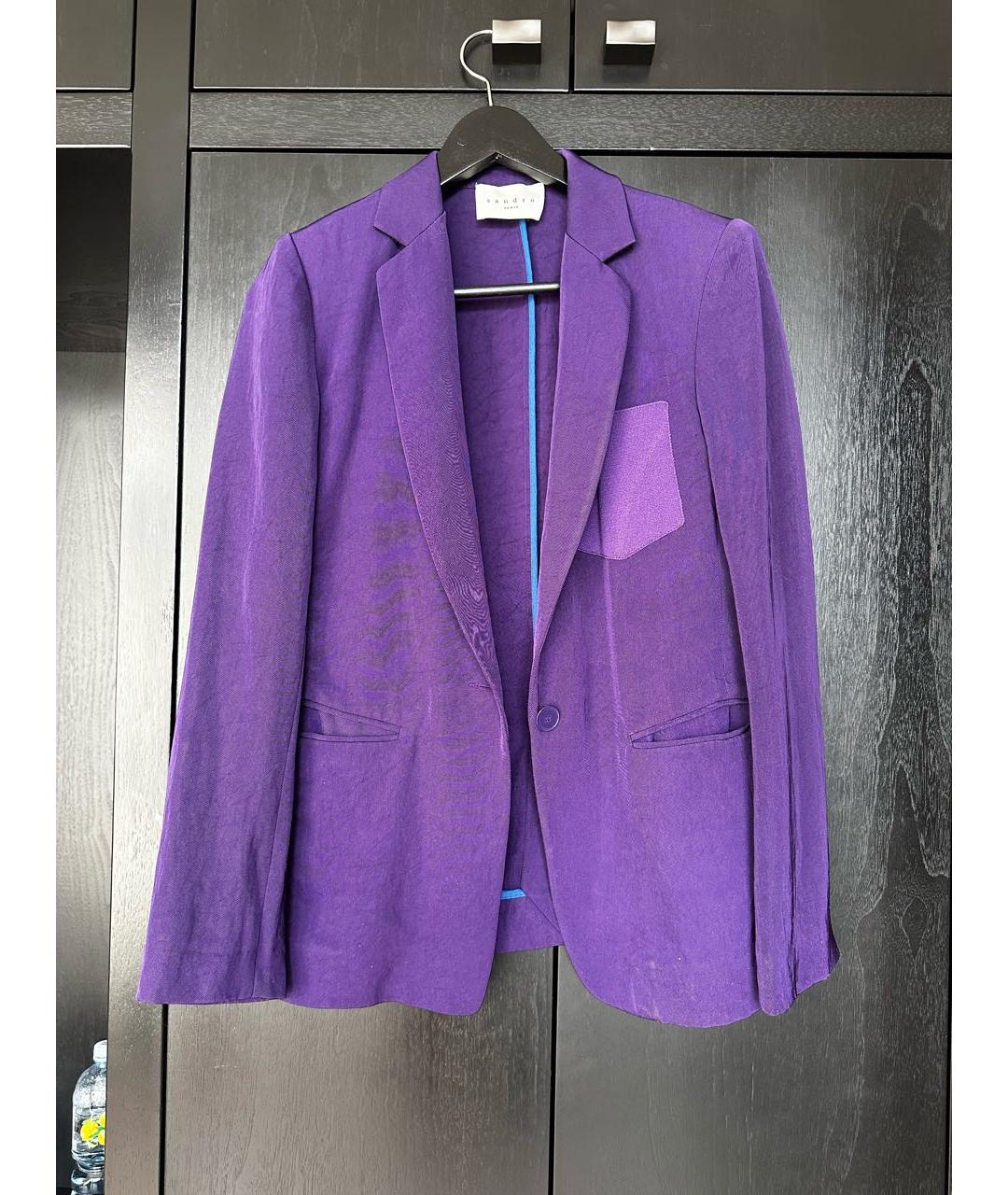SANDRO Фиолетовый жакет/пиджак, фото 5