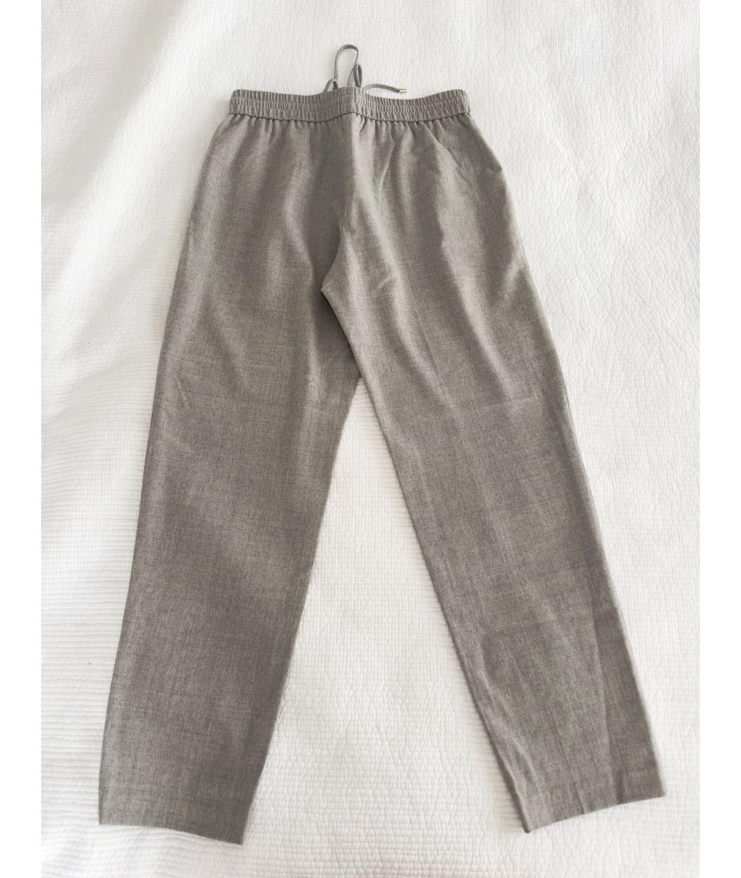 ESCADA Серые шерстяные прямые брюки, фото 2