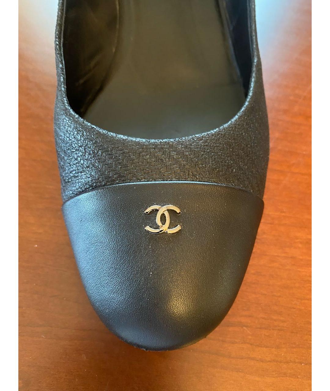 CHANEL PRE-OWNED Черные кожаные туфли, фото 6