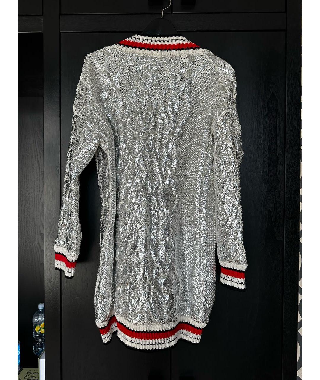 ERMANNO SCERVINO Серебрянный хлопковый джемпер / свитер, фото 3