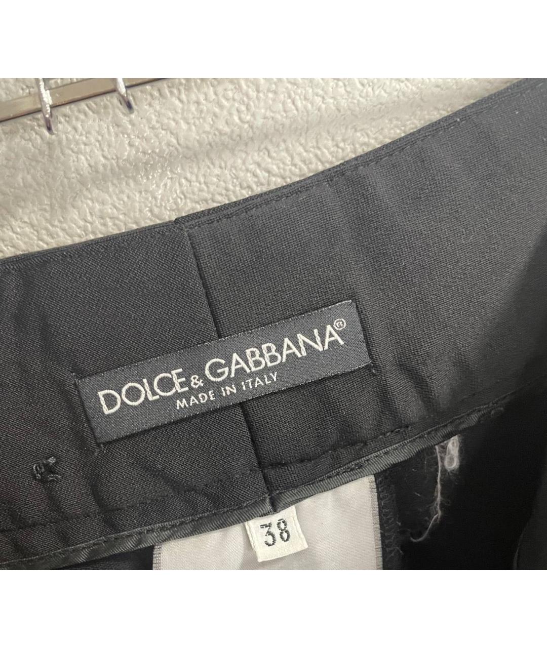 DOLCE&GABBANA Черные прямые брюки, фото 4