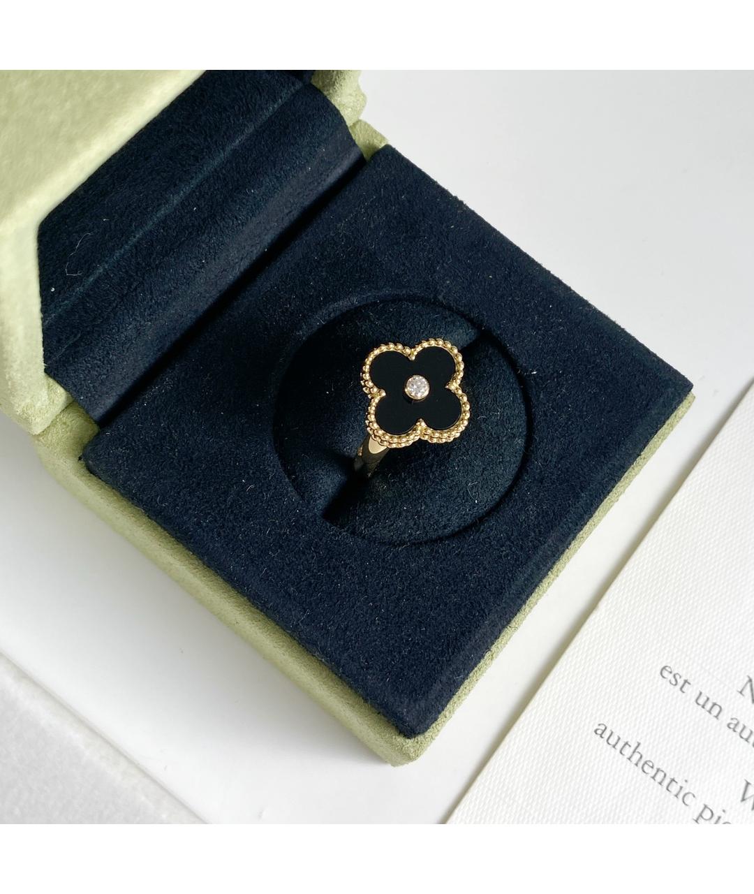 VAN CLEEF & ARPELS Черное кольцо из желтого золота, фото 2