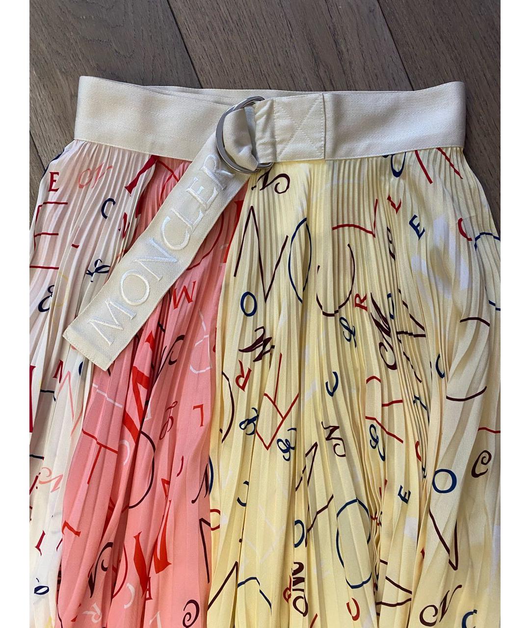 MONCLER Мульти шелковая юбка миди, фото 8