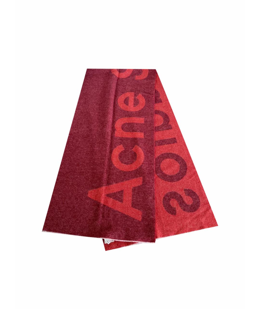ACNE STUDIOS Красный шерстяной шарф, фото 1