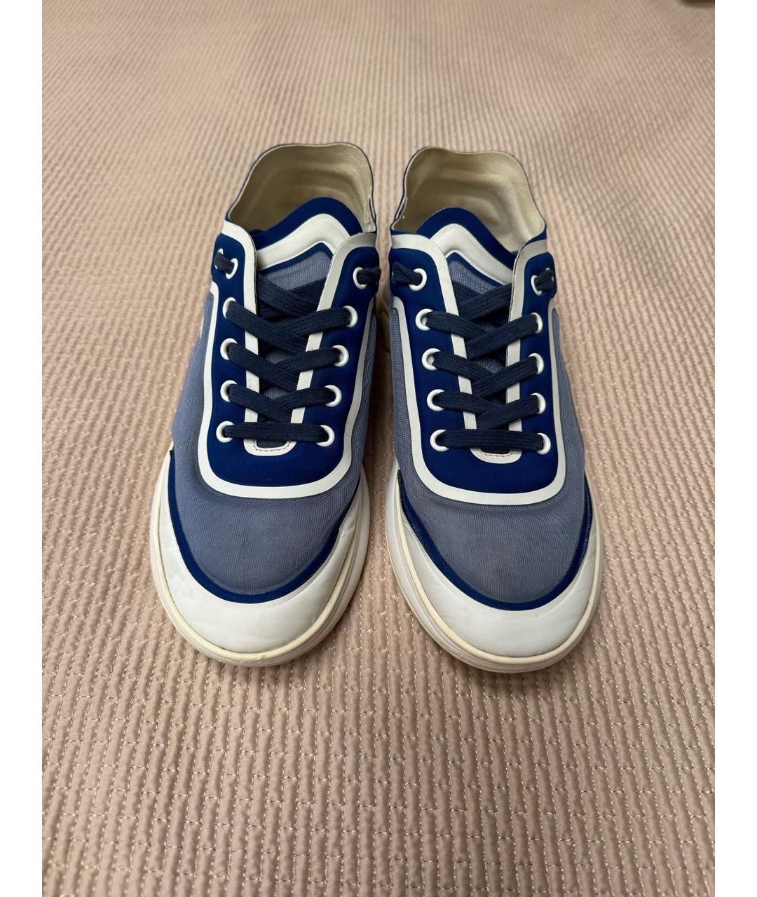 CHANEL PRE-OWNED Синие текстильные кроссовки, фото 2