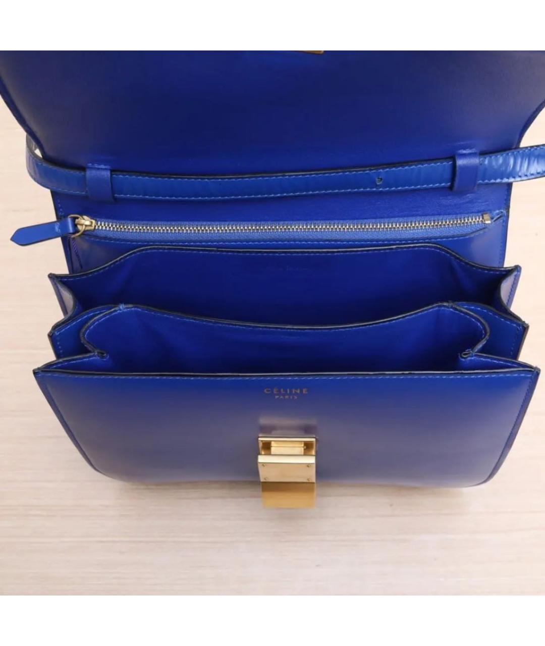 CELINE PRE-OWNED Синяя кожаная сумка через плечо, фото 4