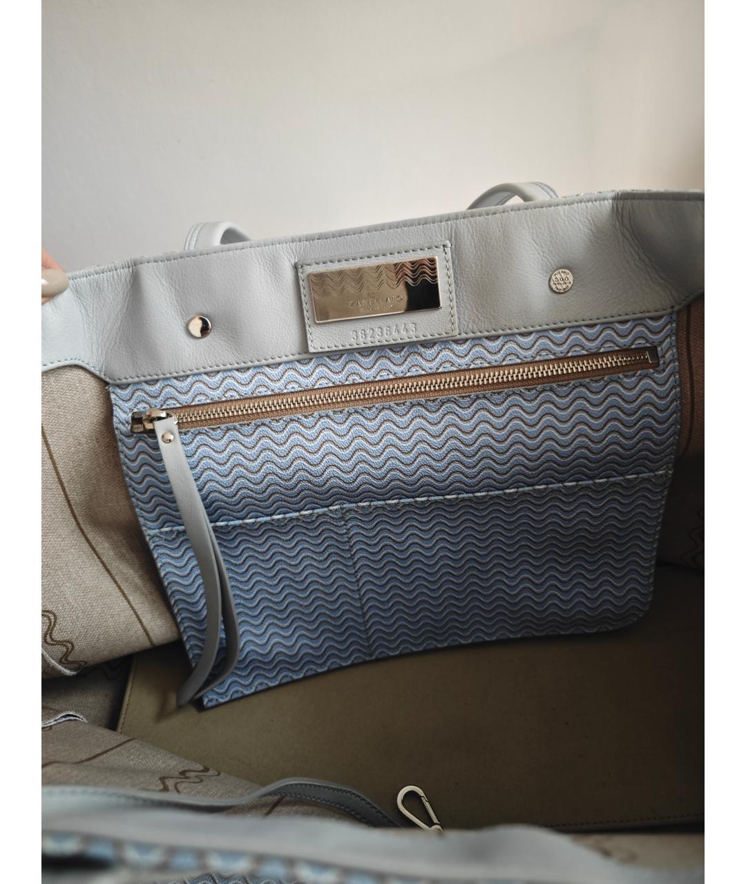 ZANELLATO Голубая кожаная сумка через плечо, фото 4