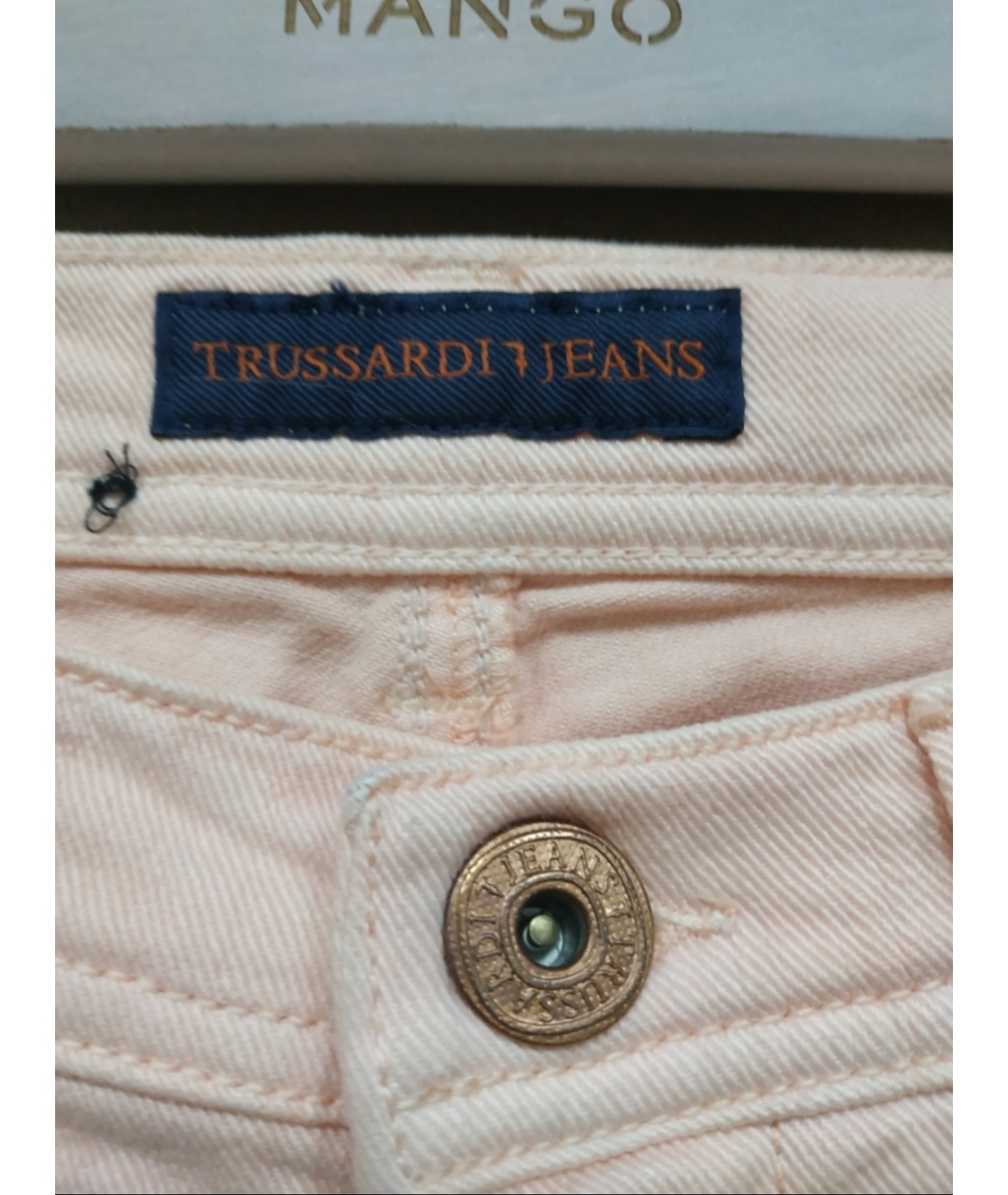 TRUSSARDI JEANS Розовые хлопковые джинсы слим, фото 3