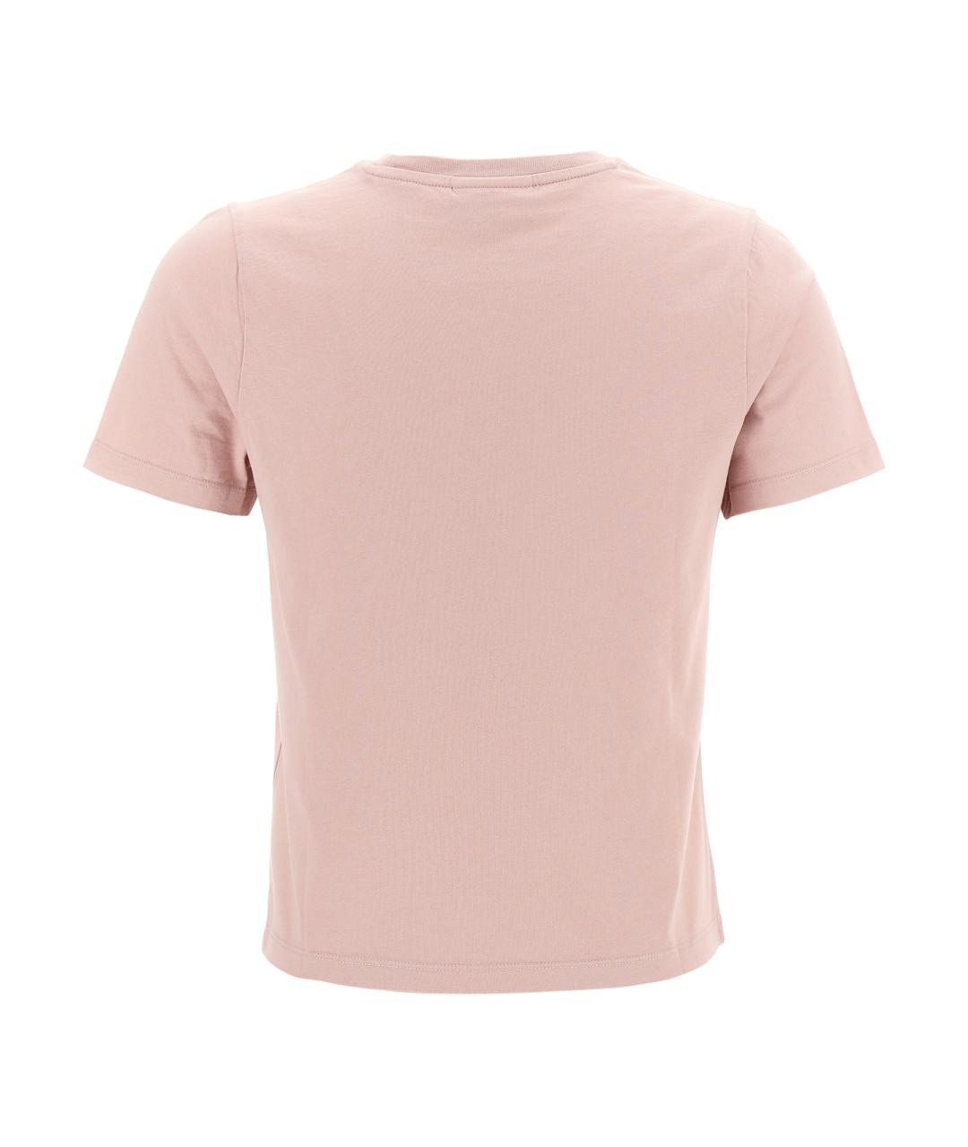 MAISON KITSUNE Розовая хлопковая футболка, фото 2