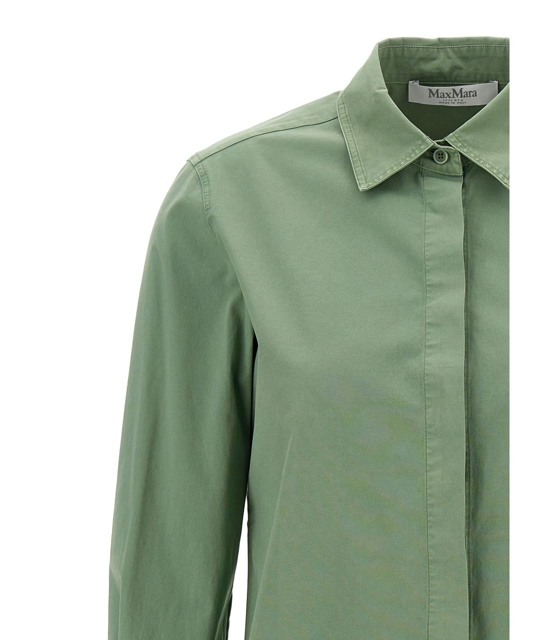 MAX MARA Зеленая хлопковая рубашка, фото 3
