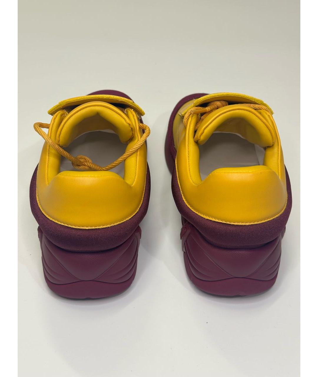 RAF SIMONS Желтые кроссовки из искусственной кожи, фото 4