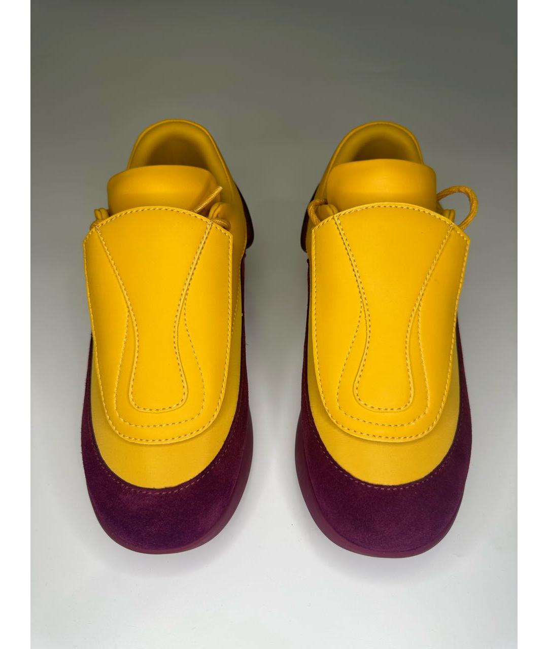 RAF SIMONS Желтые кроссовки из искусственной кожи, фото 3