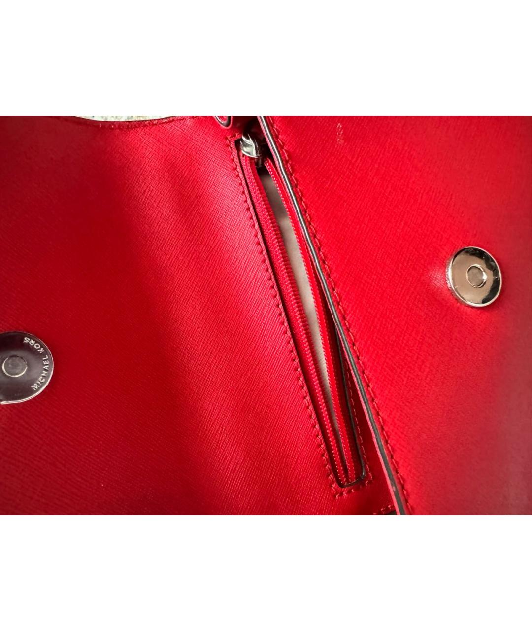 MICHAEL KORS Красная сумка с короткими ручками из искусственной кожи, фото 4