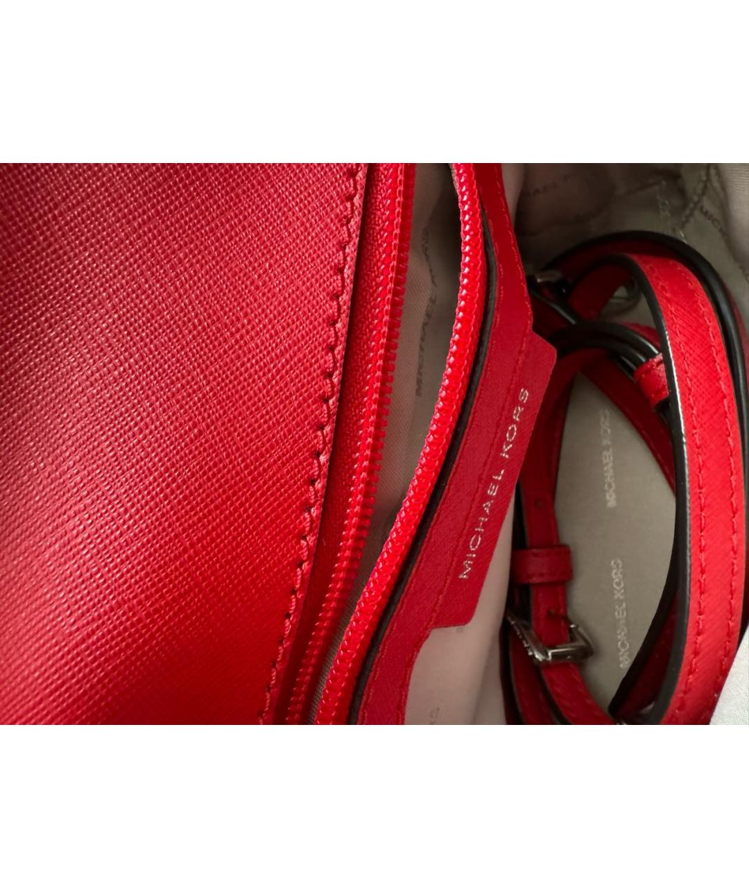 MICHAEL KORS Красная сумка с короткими ручками из искусственной кожи, фото 3