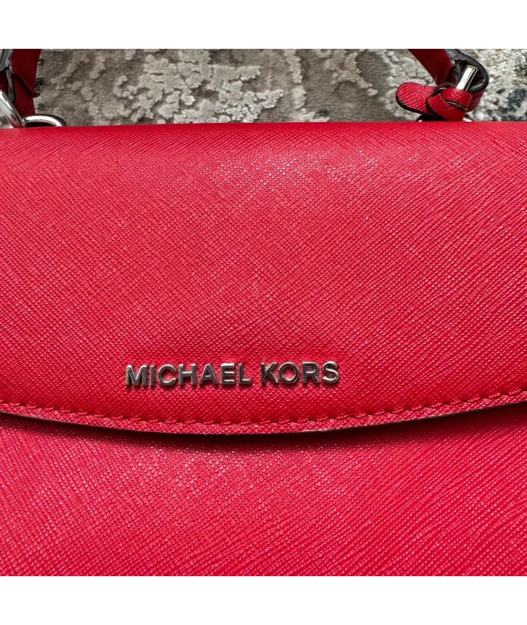 MICHAEL KORS Красная сумка с короткими ручками из искусственной кожи, фото 2
