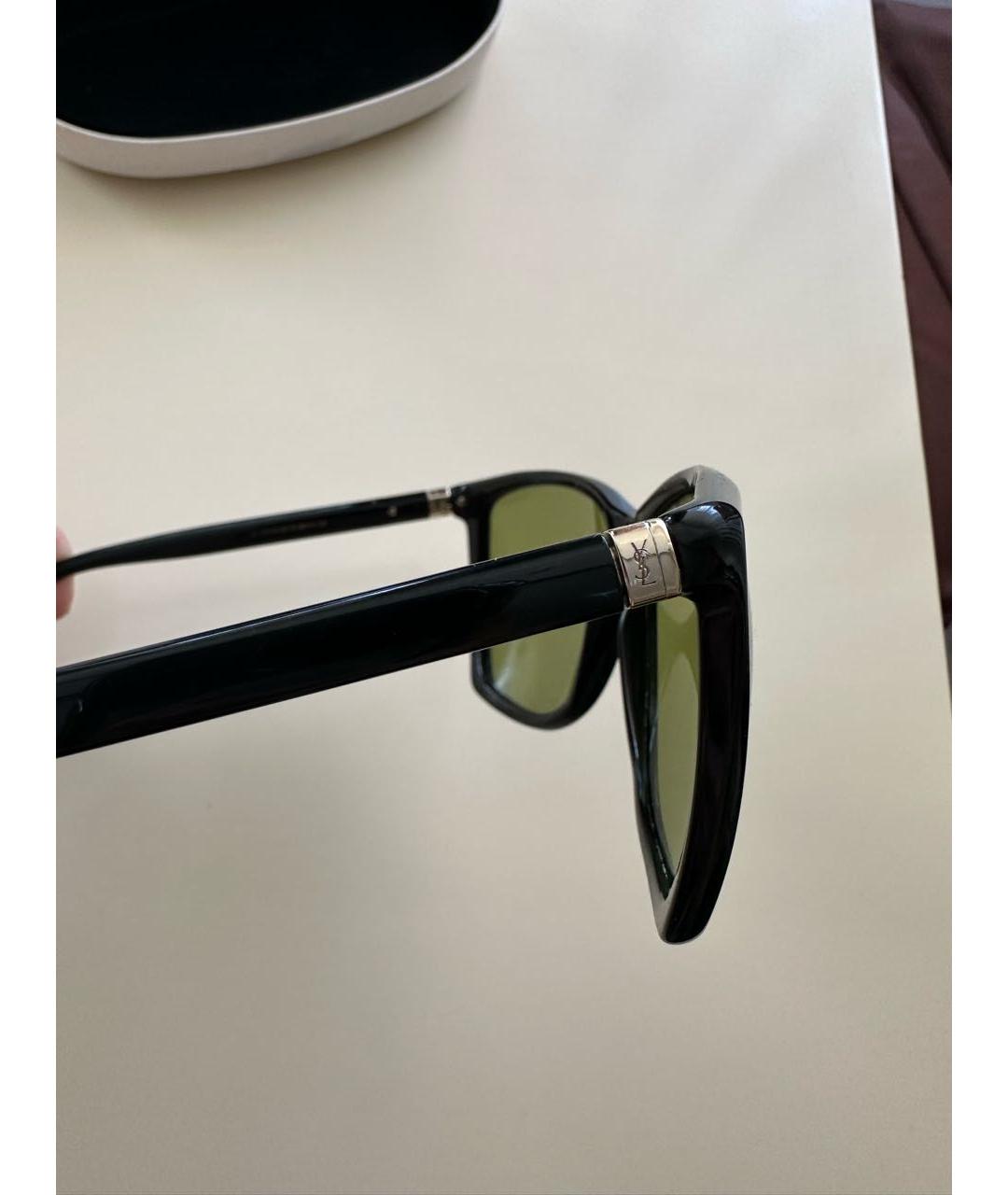 SAINT LAURENT Черные пластиковые солнцезащитные очки, фото 3