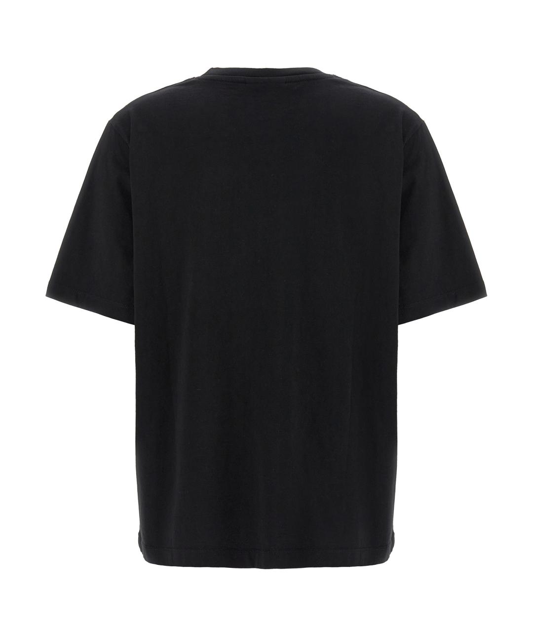 MAISON KITSUNE Черная хлопковая футболка, фото 2