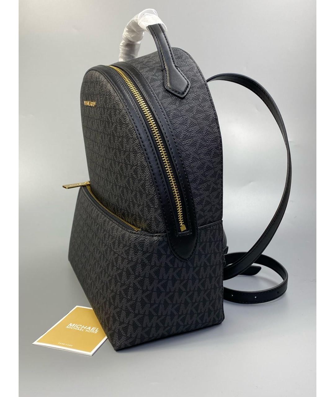 MICHAEL KORS Антрацитовый кожаный рюкзак, фото 2