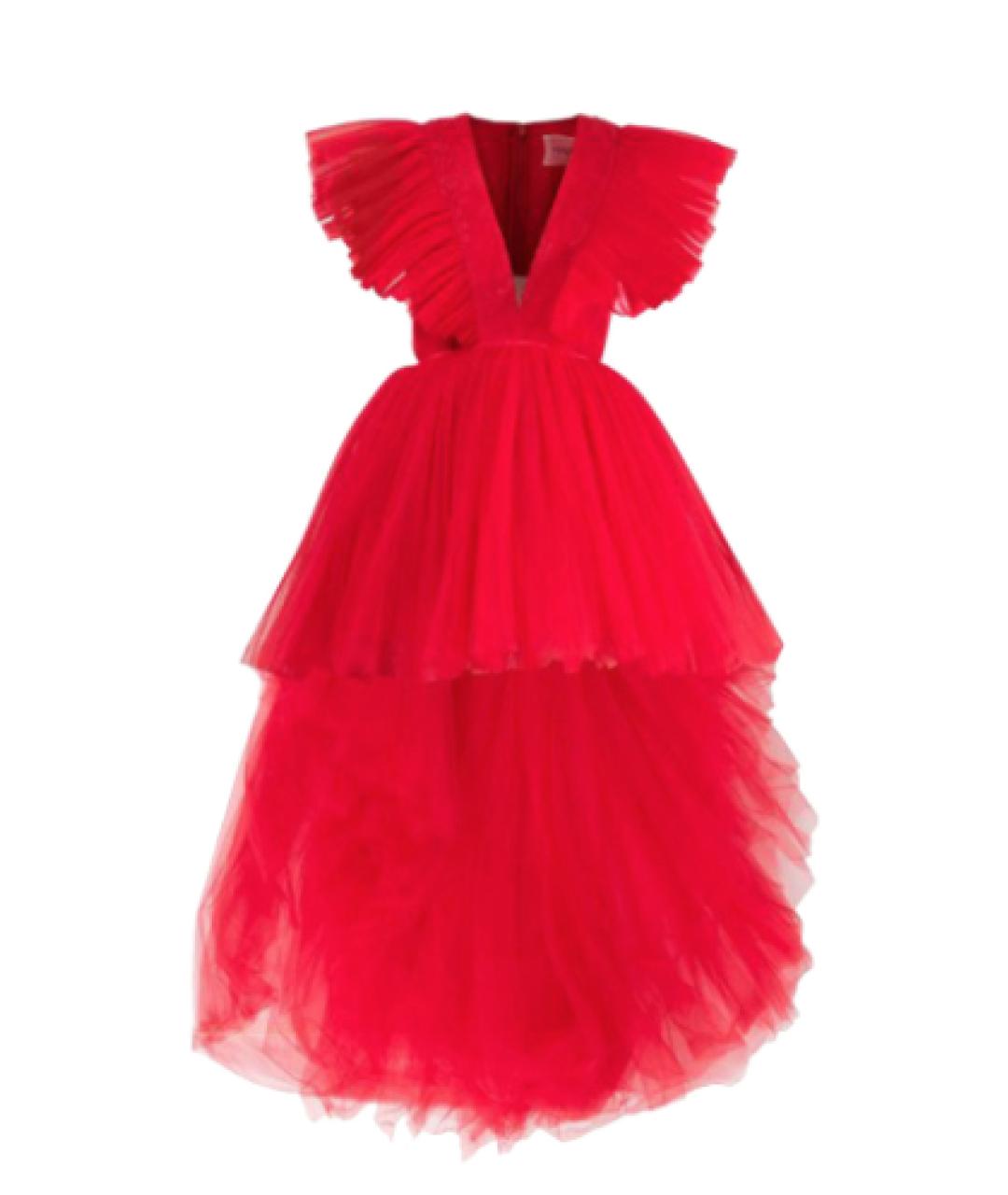 GIAMBATTISTA VALLI Красное сетчатое вечернее платье, фото 1