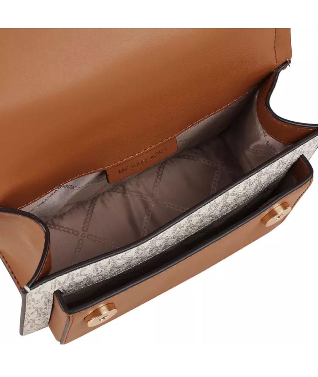 MICHAEL KORS Бежевая сумка через плечо из искусственной кожи, фото 3