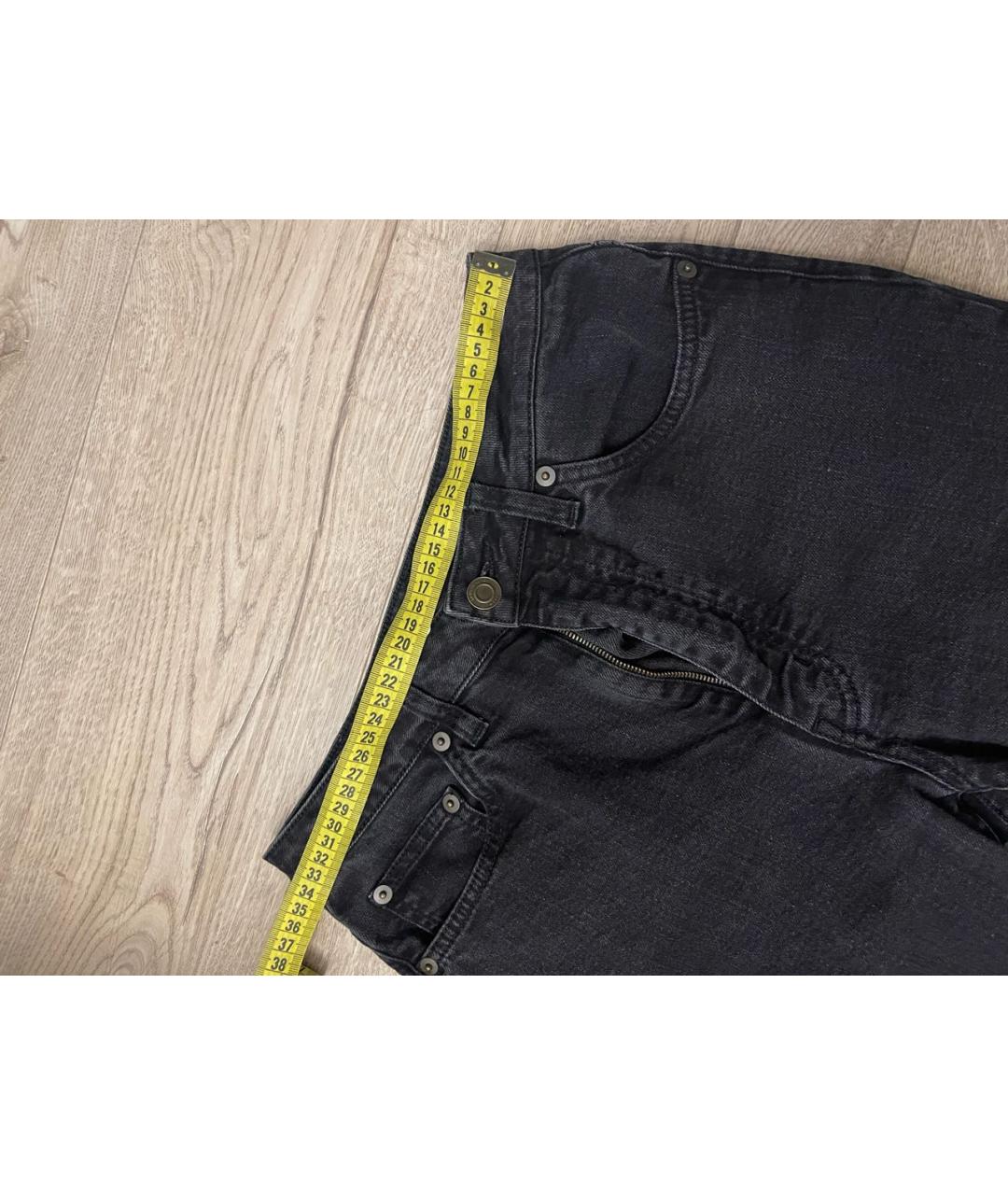 SAINT LAURENT Черные хлопко-эластановые джинсы слим, фото 6