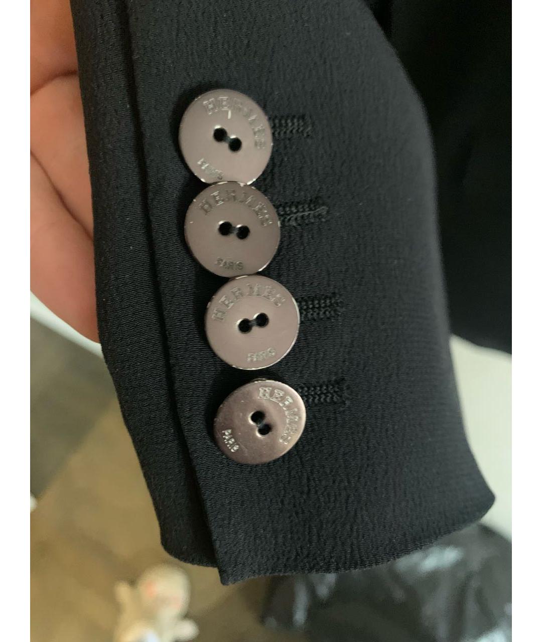 HERMES PRE-OWNED Черный шелковый жакет/пиджак, фото 4