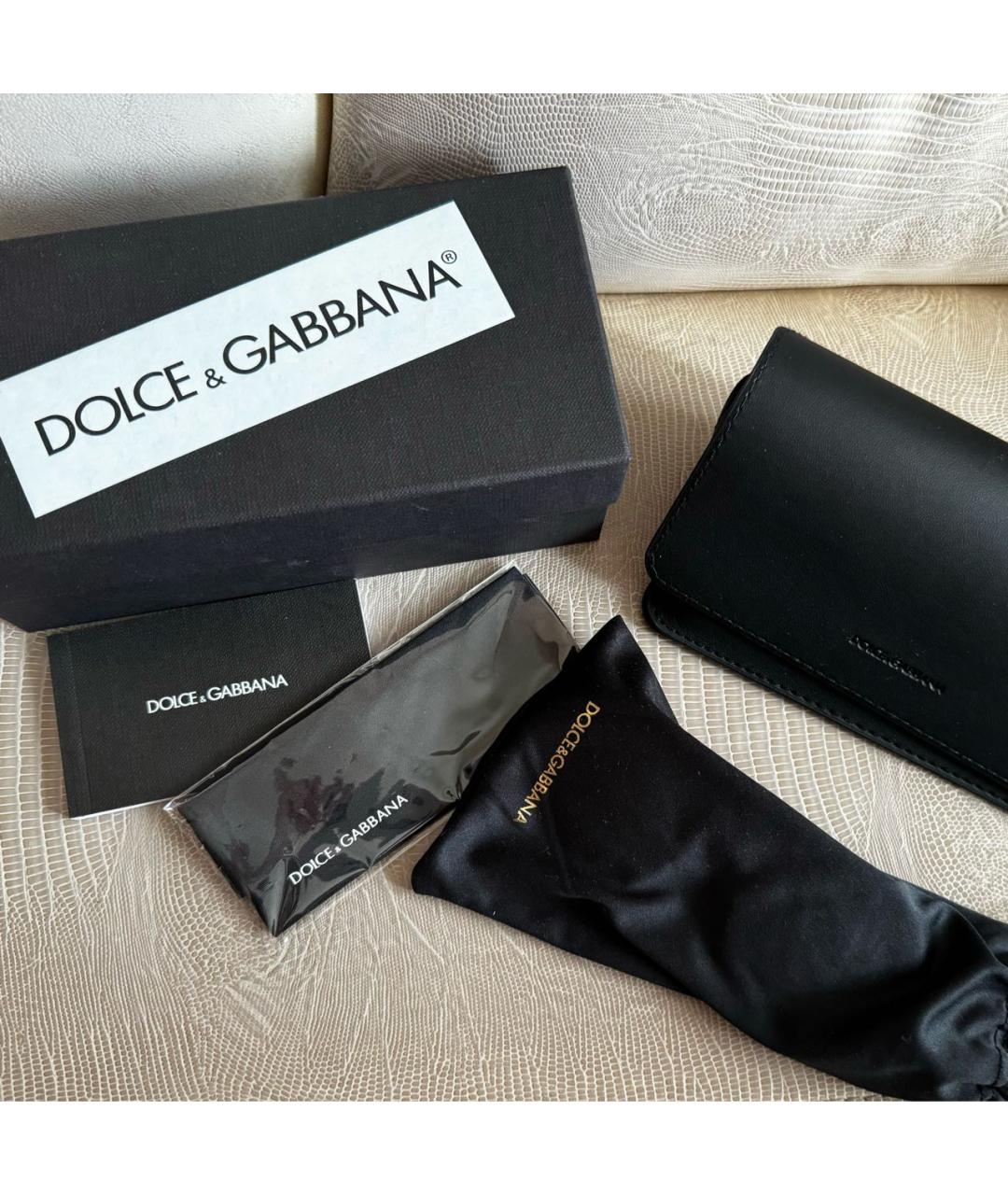 DOLCE&GABBANA Черные металлические солнцезащитные очки, фото 4